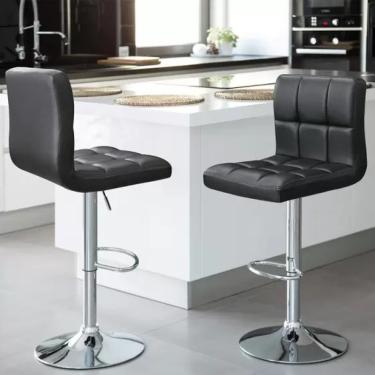 Imagem de Kit com 2 Banquetas para Cozinha Gomo Confort Espresso Preto