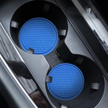 Imagem de Pacote de 2 porta-copos de silicone, design simples de padrão de grade de favo de mel, antiderrapante, resistente a altas temperaturas, adequado para acampamento ao ar livre e colocar copos de água no