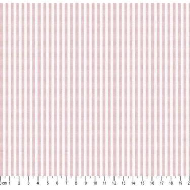 Imagem de Tecido Tricoline Listrado Fio Tinto Rosê 3 mm para Artesanato - Tecido