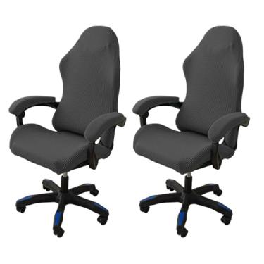 Imagem de Lzyjckh Capa para Cadeira Gamer com Apoio de Braço Capas para Cadeiras de Escritório Protetor Elástico Removível para Cadeira de Escritório e Computador Para Decoração de Casa,Gray,2 Packs