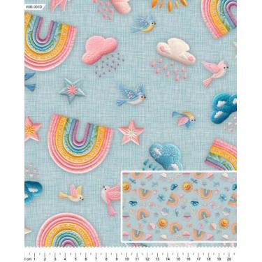 Imagem de Tecido Tricoline Digital Afável Arco-íris - Coleção Lúdica - Tecidos C