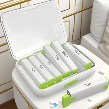 Imagem de Organizador semanal de comprimidos – 2 vezes por dia de remédios para viagem, caixa de comprimidos portátil para vitaminas e óleo de peixe