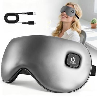 Imagem de Máscara de olhos aquecida, compressa de aquecedor de olhos sem fio para olhos secos e alívio, capa recarregável e lavável, máscara de dormir de grafeno presentes de viagem para homens e mulheres