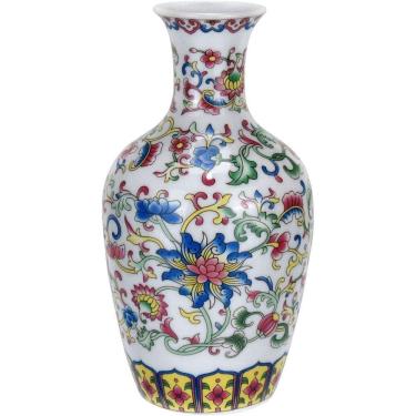 Imagem de Vaso Decorativo Enfeite Casa Redondo Cerâmica Multicolorido