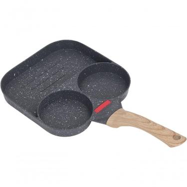 Imagem de Frigideira 3 Em 1 Antiaderente P- Ovo, Panqueca E Hambúrguer Ideal P- Fogão De Cerâmica