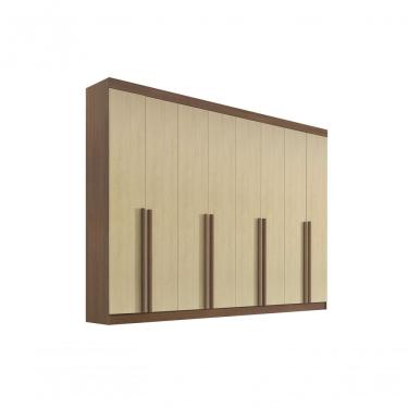 Imagem de Guarda Roupa Casal 8 Portas 8 Gavetas Sem Pés Daymont - D' Doro Castanho/linho