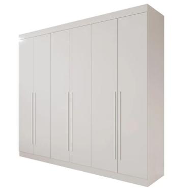 Imagem de Guarda Roupa Casal Uberaba 6 Portas 4 Gavetas 100% Mdf Valverde Moveis Branco