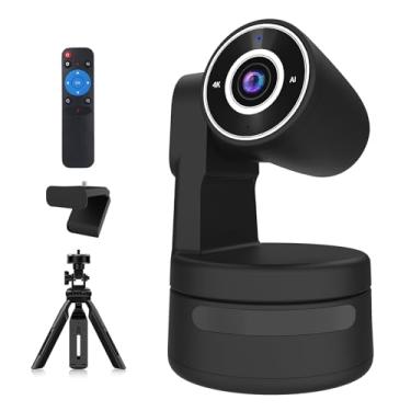 Imagem de Tiny 4K PTZ Webcam HDR ½.20.3 cm Sensor Controle de Gestos de Rastreamento Automático Captador Integrado Suporta Saída de Áudio e Vídeo USB, Webcam PTZ para Reuniões Online, Chats Online, Aulas Online