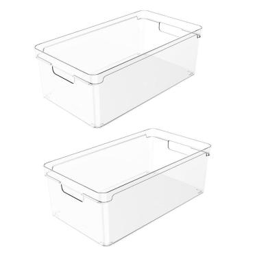 Imagem de Kit 2 Organizador De Armário Geladeira Com Alças Cozinha Ou