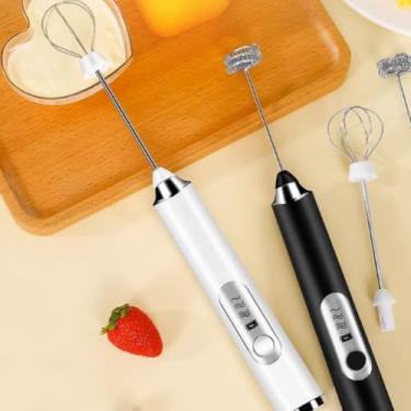 Imagem de Mini Mixer Elétrico Recarregável - 3 Velocidades, Batedor Fouet Inox, USB, Portátil e Silencioso para Shakes, Cappuccino e Bebidas Cremosas