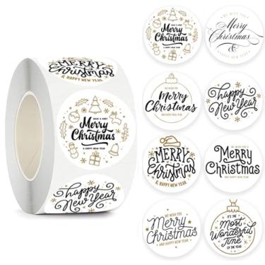 Imagem de 500 Pcs 1.5" Christmas Stickers Merry Christmas Cute Holiday Waterproof Sticker for X-mas Gift Packing, Cards, Envelopes,Goodie Bags,Gift Favors Box, Party Favors Decorations S1 Pattern 26