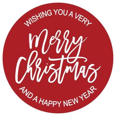 Imagem de 120 peças de decorações de adesivos de Natal, etiquetas autoadesivas de Feliz Natal e Ano Novo, adesivos de presente, adesivos para envelopes, cartões de artesanato, selos, presentes, sacos de doces