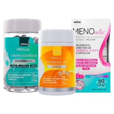 Imagem de Meno Aliv + Trimagnésio + Vitamina D3 - Menopausa, Saúde Óssea, 2000UI, Vitalidade - Zolve Labs