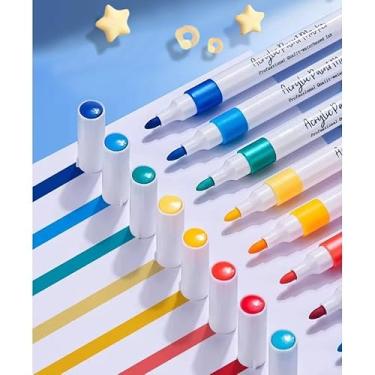 Imagem de Canetas Marcadoras Acrílicas Dupla Ponta – Kit Multicor Premium com Secagem Rápida, Alta Cobertura e Cores Vibrantes para Papel, Madeira, Vidro, Tecido, Pedra e DIY – Atóxicas (80)