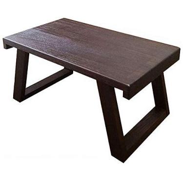 Imagem de Mesa de centro Paulownia Mesa lateral de madeira maciça simples mesa de tatame plataforma baixa mesa de janela de janela de casa mesa dobrável para laptop (cor: preto tamanho: 50 30 24 cm)