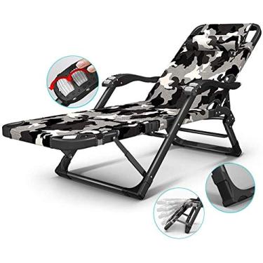 Imagem de Espreguiçadeira de jardim, cadeira reclinável dobrável de gravidade zero, espreguiçadeira reclinável de praia ajustável para jardim e pátio pode ficar plana (cor, verde, tamanho, sem almofada), cinza