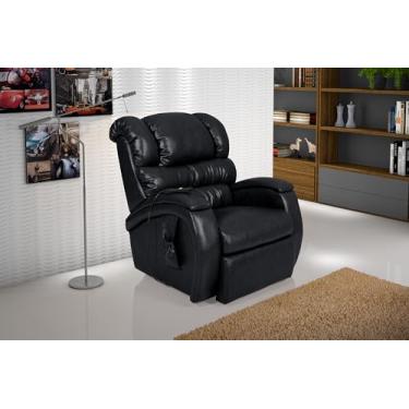 Imagem de Poltrona do Papai Reclinável Motorizada em Courissimo Preto Zero Wall