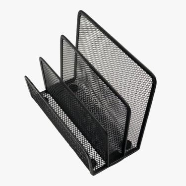 Imagem de Organizador de Mesa em Aramado Preto, Porta Cartas e Papéis, Suporte para Documentos com Design Moderno para Escritório