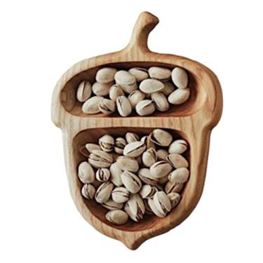 Imagem de Aramox Bandeja de Servir de Madeira, Bandeja de Aperitivo de Madeira Artesanal para Frutas e Lanches Perfeita para Festas e Feriados (Pinho)