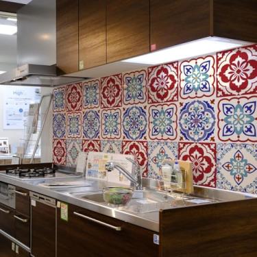 Imagem de RUANSTEC Retire e cole os azulejos de parede de 12 folhas, azulejo autoadesivo para cozinha, apartamento, hotel, aluguel, 19 x 19 cm