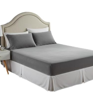 Imagem de Jogo De Lençol Manta Flannel Plush Queen(Cinza)