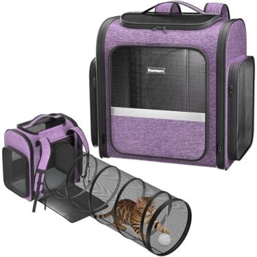 Imagem de Pawtners Mochilas Para Transportar Gatos: Expansível + Gato + Mochila Com Malha Respirável, Mochila Para Transportar Animais De Estimação Para Gatos, Cães Pequenos, Filhotes De Até 25 Libras, Mochila