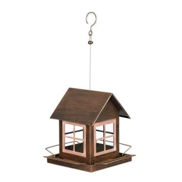 Imagem de RNXRZANK Alimentador de Pássaros Suspenso, Recipiente para Comida de Pássaros, Estilo Campestre, Jardim Prático