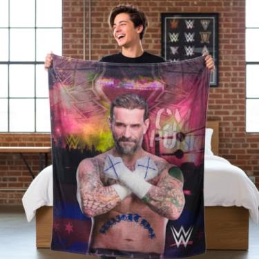 Imagem de WWE CM Punk Main Event Champions roupa de cama super macia, 117 x 152 cm, (produto oficial licenciado) por Franco Collectibles