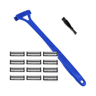 Imagem de Aparador De Barba Masculino Com Cabo Longo, Lâmina De Segurança, Dobrá