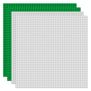 Imagem de 4 Pack Classic Baseplates Building Board for Bricks, Compatible with Major Brand, Platforms Base Building Sheet for Table Build on Mat Build Accessories for Kids Teens Adults, 10" x 10"
