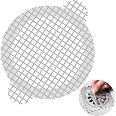 Imagem de 50 Unidades de Catchers Cabelo Descartáveis para Chuveiro Adesivos Malha Catcher ralo Descritíveis Conjunto Adesivo Tela Descritível Banheira Banheiro Cozinha Tampa Pia