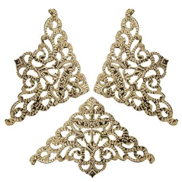 Imagem de VBESTLIFE Capa de Borda de Mesa de Ferro Estilo Vintage de Latão Antigo para Proteção e Decoração - Conjunto de 50 Protetores de Canto Decorativos, Ideal para Caixa de Vinho e Caixa de Presente de Madeira, Adequado para Decoração DIY (Amarelo)