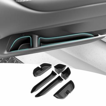 Imagem de OUSUWO Caixa de armazenamento lateral de porta compatível com acessórios 2024 2025 2026 Toyota Land Cruiser Prado 250 J250 LC250 e 1958, protetor de slot frontal e traseiro, forro de inserção de porta