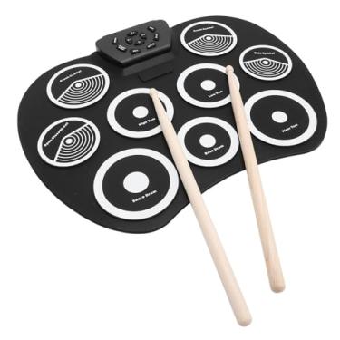 Imagem de Jectse Roll Up Drum Pad, Conjunto de Bateria Eletrônica Com 9 Almofadas de Prática 7 Estilos de Bateria 10 Músicas de Demonstração 10 Ritmos Entrada para Fone de Ouvido de 3,5 Mm, para