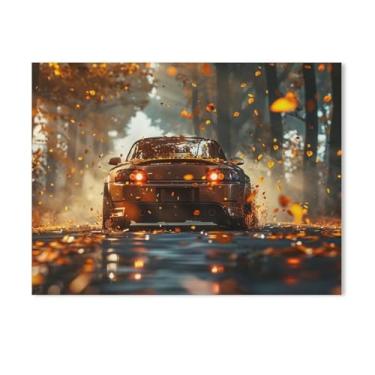 Imagem de HouLaiZhe S2000 Esportes Folhas Caídas Outono Cartazes Tela Estética Sala Decoração de Parede Impressões Galeria Sala Decoração de Parede para Quarto Sala de Estar Escritório 18 x 24 polegadas (45 x