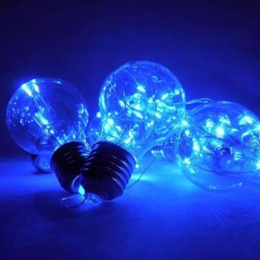 Imagem de Genérico, Cordão Varal Fio de Fada com 10 Lampadas Led 3M Pisca Pisca USB Pilha Natal Casamentos Festas Cor:Azul