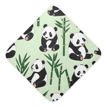 Imagem de Toalhas de bebê com capuz toalha de bebê absorvente ultra macia panda fofa musselina algodão toalhas de banho para recém-nascidos bebês bebês 89 x 89 centímetros