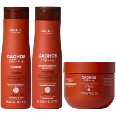 Imagem de Kit Shampoo Condicionador E Gelatina Cachos Naturais Arvensis Hidratação Definição Vegano 300g