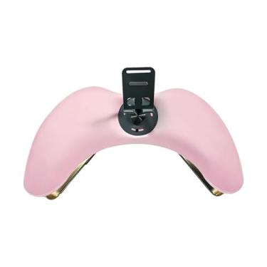 Imagem de harayaa Apoio de mão para manicure com suporte para celular, formato em U, com pernas de metal, ideal para manicures, uso doméstico e profissional em salões, Rosa