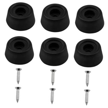 Imagem de Colaxi Conjunto de 6 protetores de base para taco de bilhar, portáteis, para reparo de mesas de bilhar, com parafusos, na cor preta.