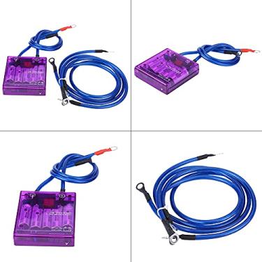 Imagem de Ymiko Conjunto Universal de Estabilizador e Regulador de Tensão para Economia de Combustível Com 3 Cabos de Aterramento, Azul (Roxo)