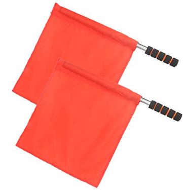 Imagem de Zerodis Conjunto de Bandeira de árbitro de Atletismo, Bandeiras de Mão de Bandeirinha de 2 Peças para Futebol, Futebol, Banner Esportivo (Vermelho)