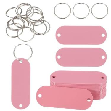 Imagem de PATIKIL 20 peças em branco para estampagem de metal, etiquetas de nome de 5 cm de aço inoxidável, etiquetas de metal, disco de placa com 2 furos, chaveiro para gravação a laser, etiquetas de coleira