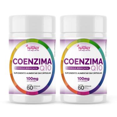 Imagem de Kit Com 2 - Coenzima Q10 100% Pura Com 100mg Por Porção 60 Cápsulas Nataly-Unissex