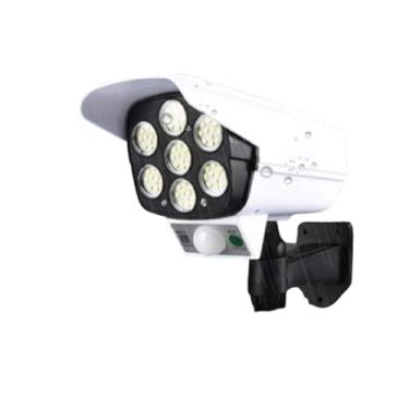 Imagem de Luminária Solar com Câmera Falsa e Sensor de Movimento.