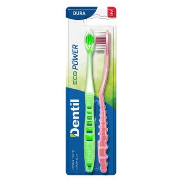 Imagem de Dentil - Escova Dental Eco Power Dura | 2 Unidades | Cerdas Multinível | Alcance Profundo | Cabo Anatômico | Adulto