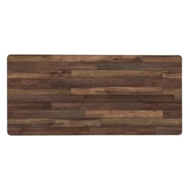 Imagem de Tapete de mouse retrô com listras grandes de madeira, impermeável, protetor de mesa estendido para computador, base de borracha antiderrapante, mousepad para escritório, computador, teclado, laptop e