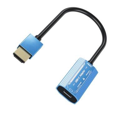 Imagem de Luocute Adaptador HD para Tipo C, Cabo Conversor de Vídeo 4K 60 Hz Com Caixa de Liga de Alumínio, Adaptadores de Cabo de Computador para Laptop Tablet Smartphone Projetor Monitor TV