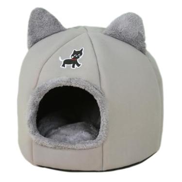 Imagem de Generic Casinha para Gatos, às Intempéries e ao Vento, com Proteção Térmica, Abrigo para Gatos, Artigos para Animais de Estimação para Jardim, Cinza, M