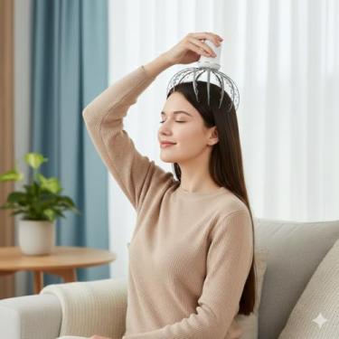 Imagem de Massageador de Cabeça Elétrico Relaxante Recarregável Antiestresse